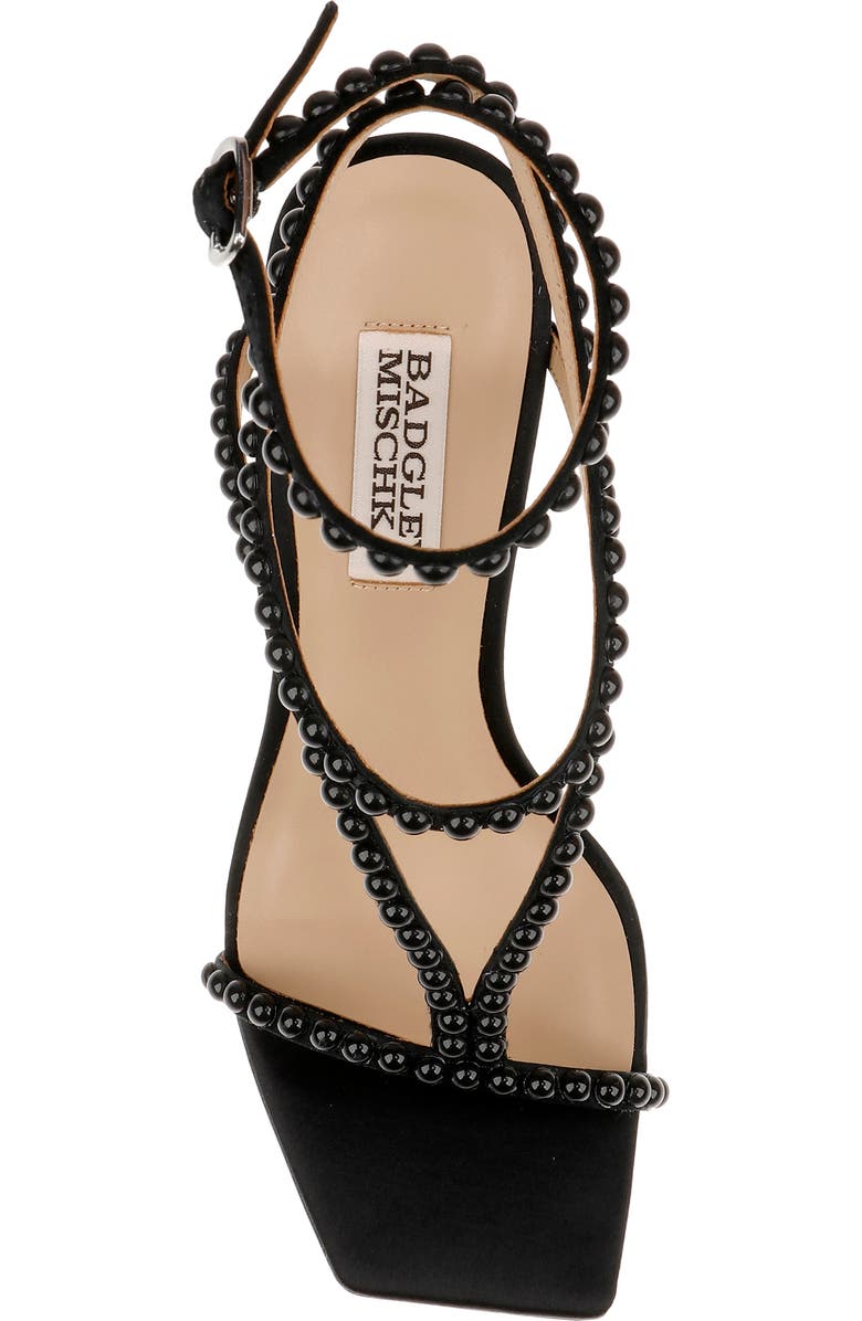 Badgley Mischka Collection Gianni Ankle Strap Sandal, Alternate, color, Black Satin