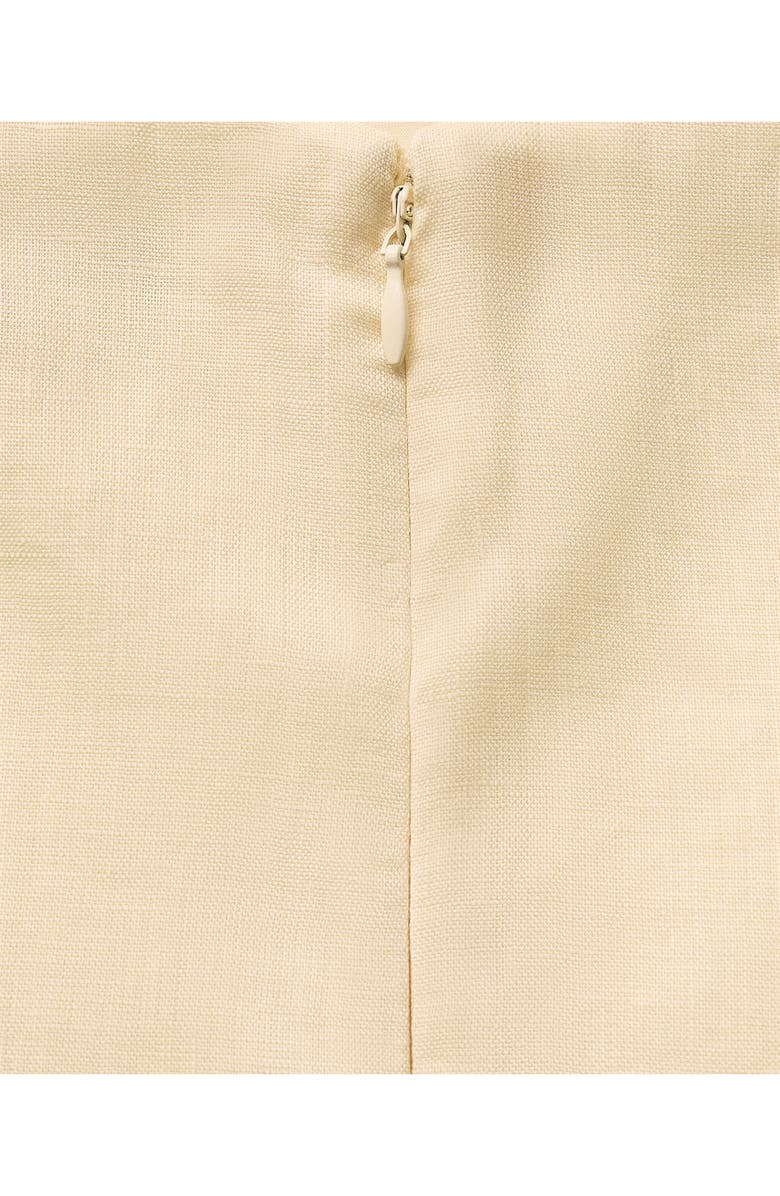 MANGO Strapless Bubble Hem Linen Dress, Alternate, color,