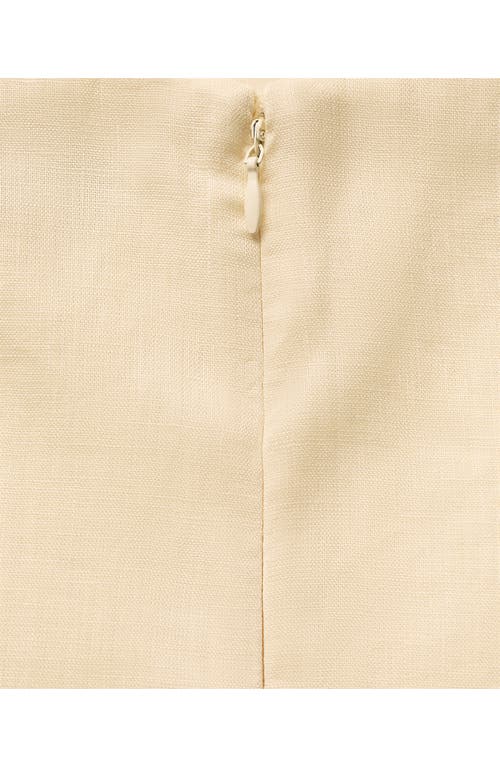 Shop Mango Strapless Bubble Hem Linen Dress