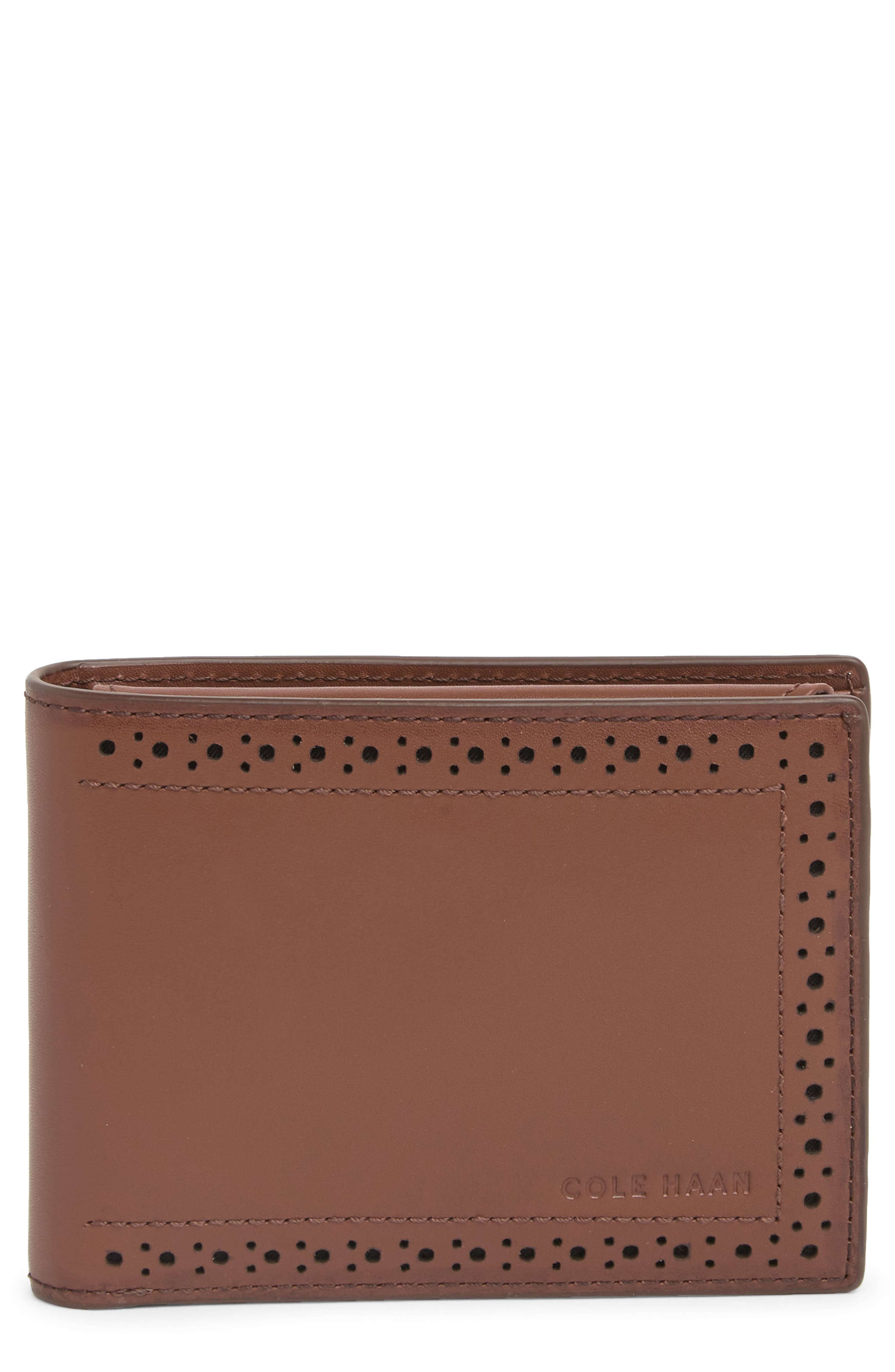 Cole Haan Brogue Leather Passcase