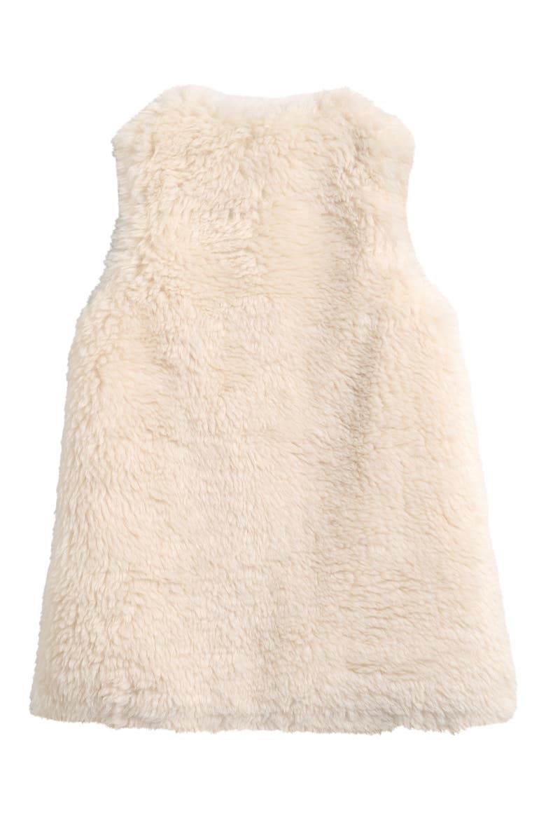 Kids' Zip Front Faux Fur Dress, Alternate, color, CREAM