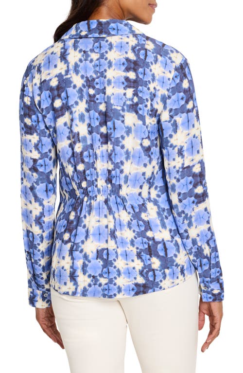 Nic + Zoe Nic+zoe Shibori Stone Shirt In Blue