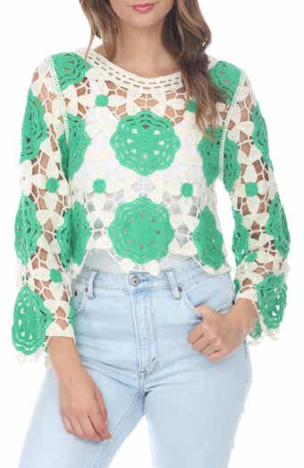 RAIN AND ROSE Cutout Openwork Sweater