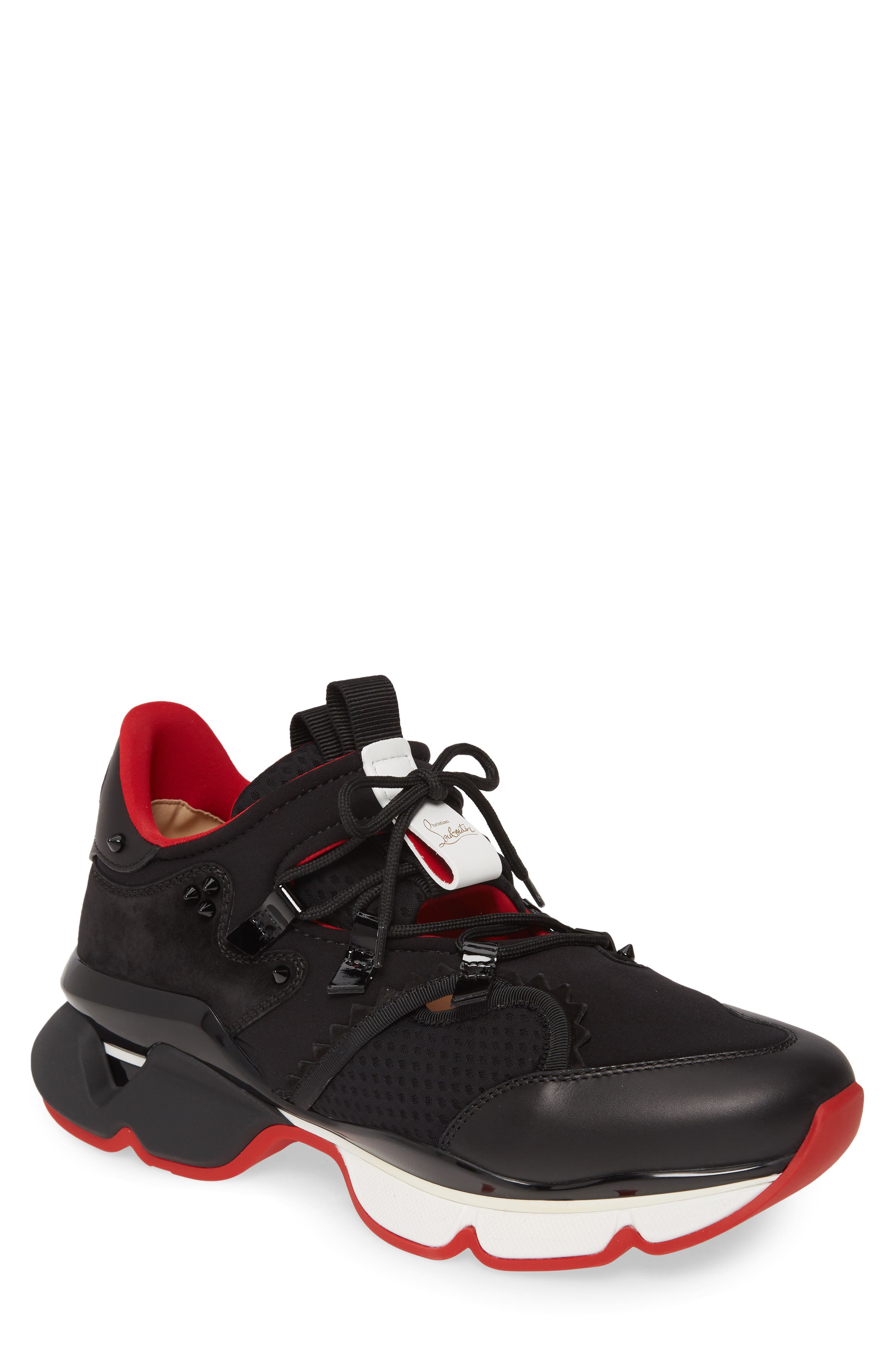 Christian Louboutin Red Runner Sneaker, Main, color, 