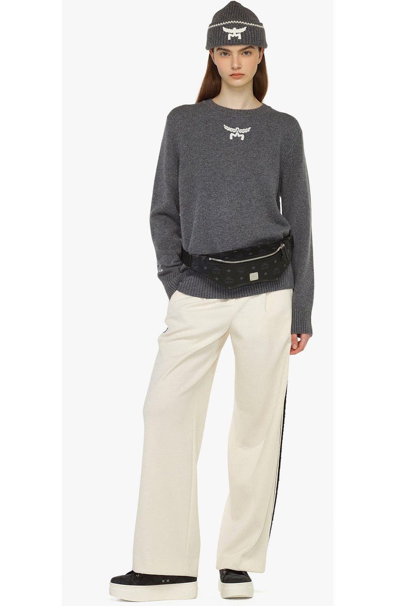 MCM Small Fursten Belt Bag in Visetos, Alternate, color, Black