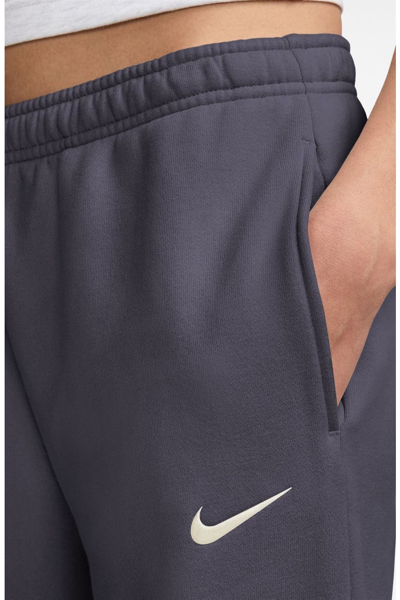 Studio Fleece Wide Leg Sweatpants, Alternate, color, GRID IRON/ SAIL