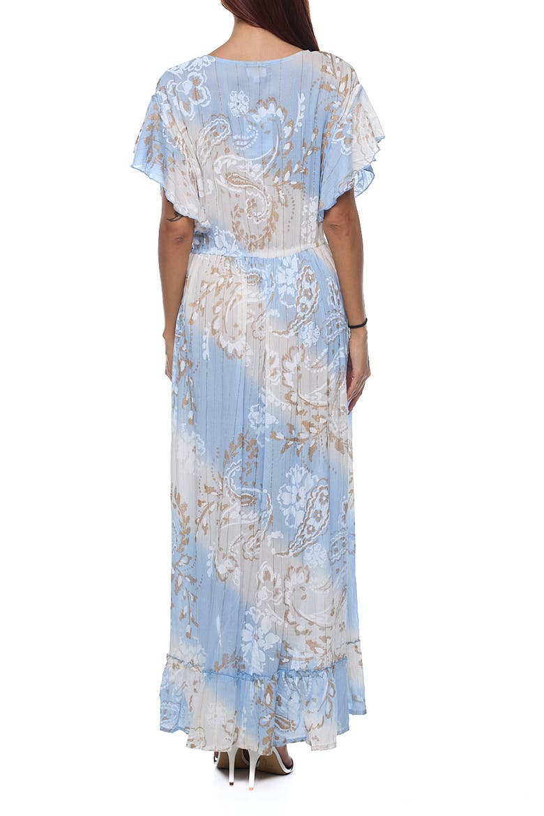 High Low Flutter Sleeve Dress, Alternate, color, BLUE