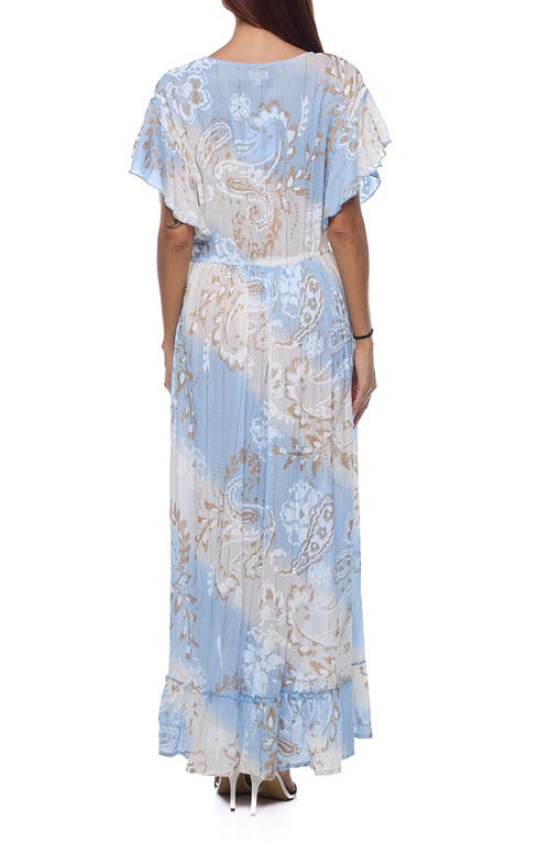 Ranee's Ranees High Low Flutter Sleeve Dress In Blue