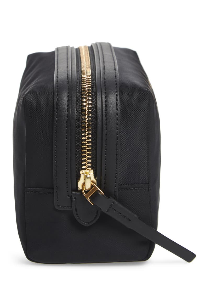Small Perry Nylon Cosmetics Case, Alternate, color, BLACK