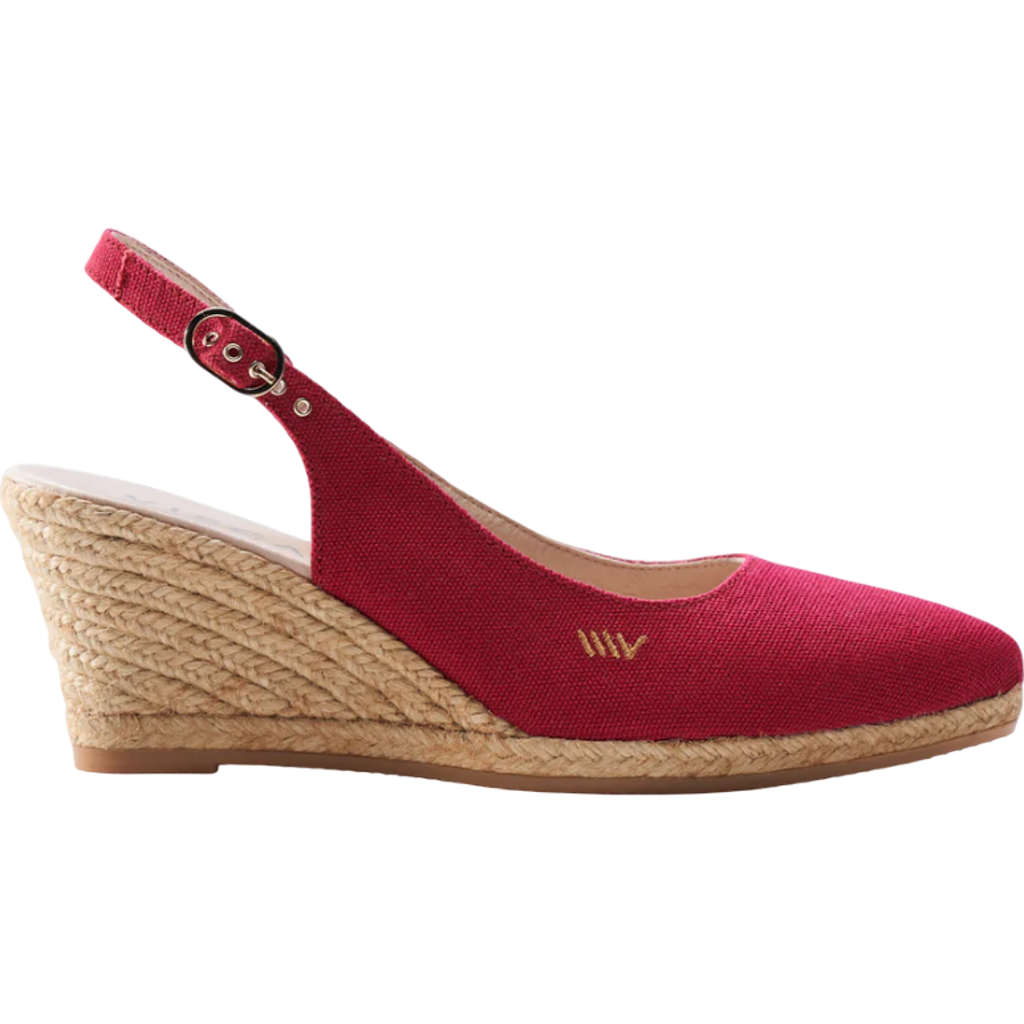 Viscata Palomera Canvas Espadrille Wedges In Cherry