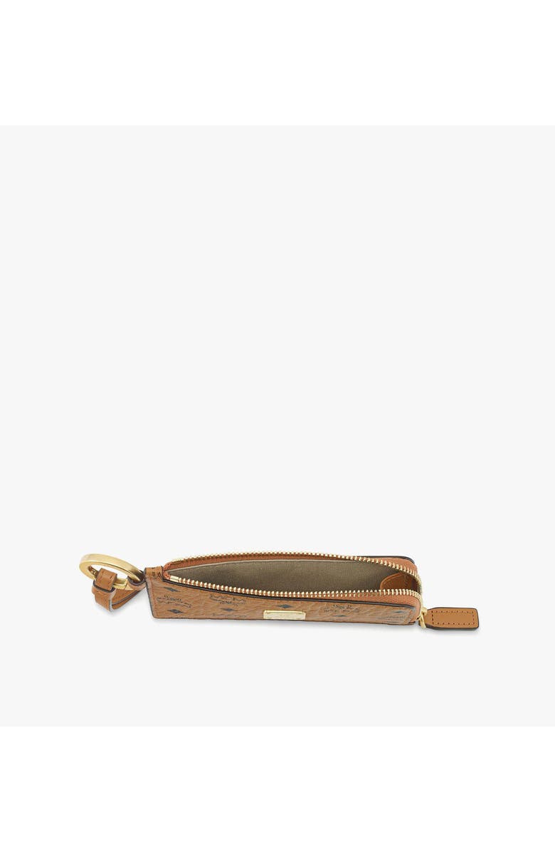 MCM Aren Card Pouch in Visetos, Alternate, color, Cognac