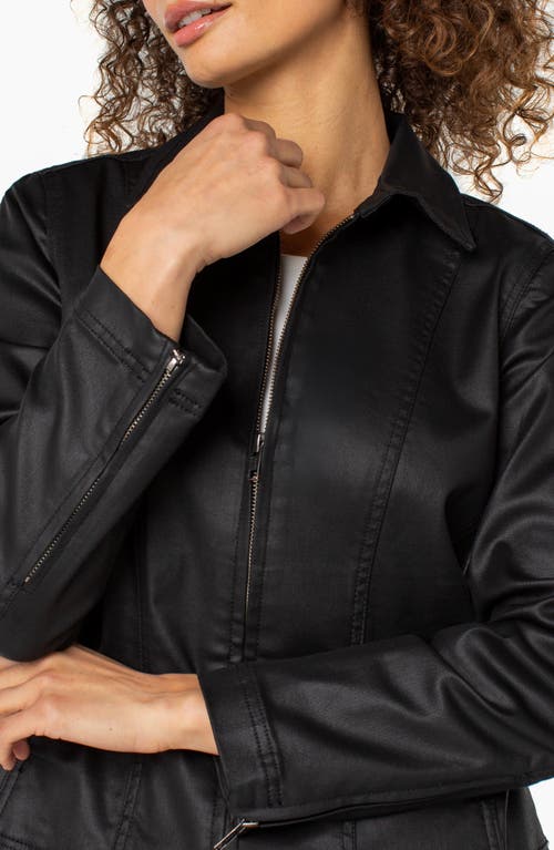Liverpool Los Angeles '90s Coated Zip Jacket In Animal Print