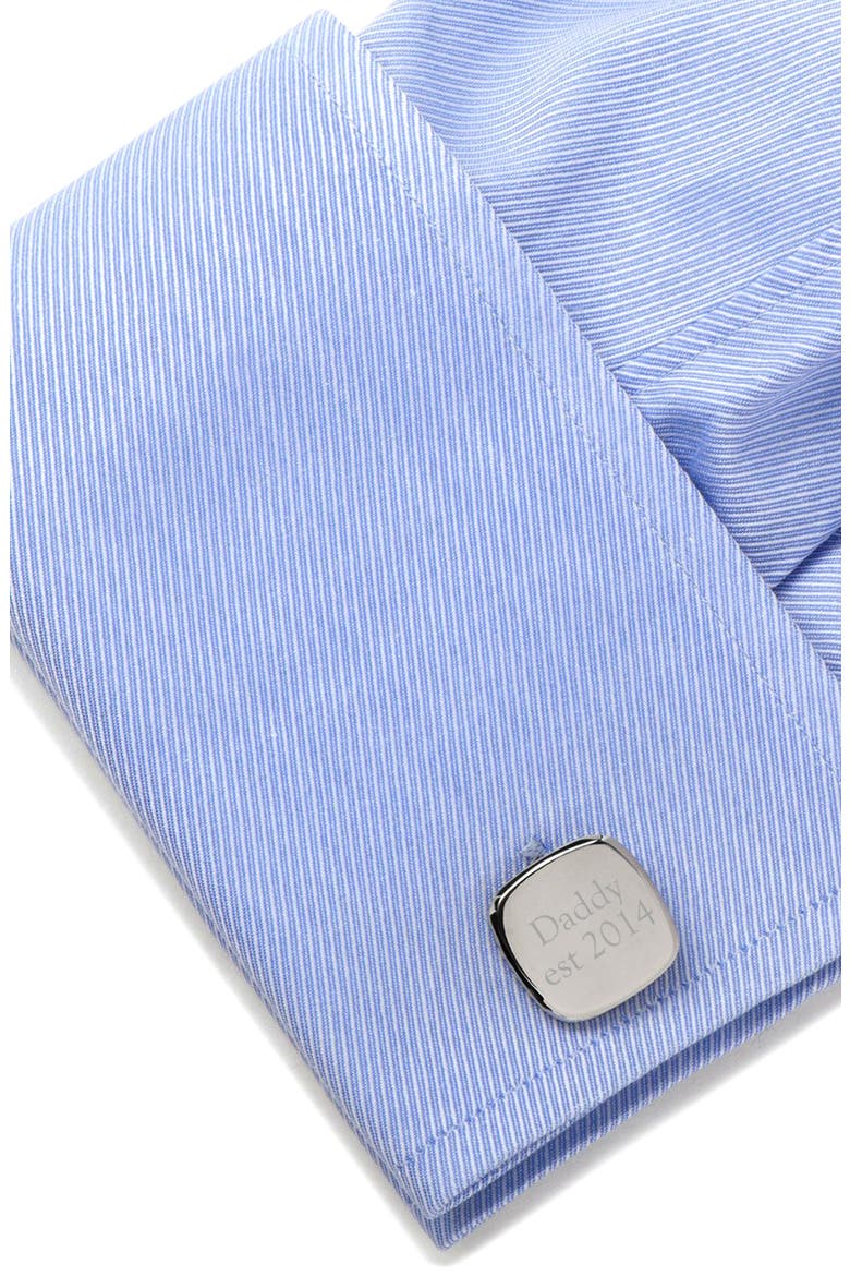 Daddy Est. Customizable Cufflinks, Alternate, color, SILVER