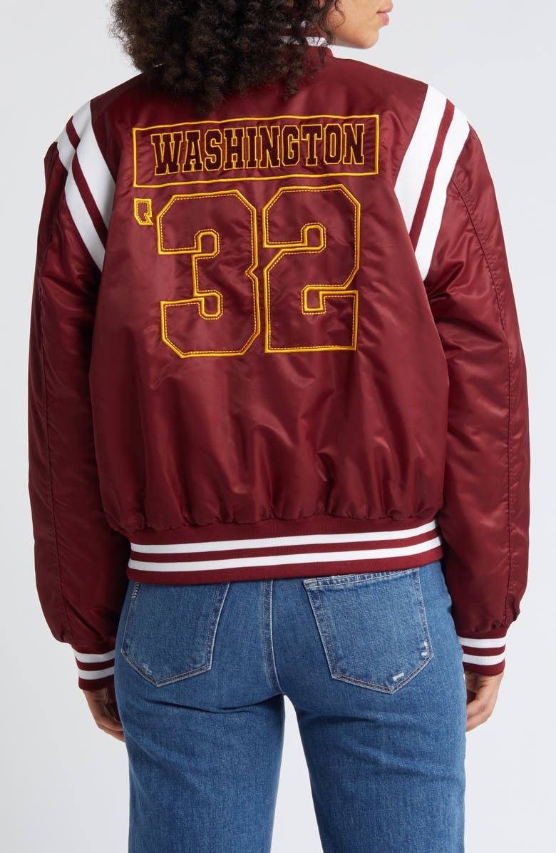 WEAR by Erin Andrews Women's WEAR by Erin Andrews Burgundy Washington Commanders Bomber Full-Zip Jacket, Alternate, color,