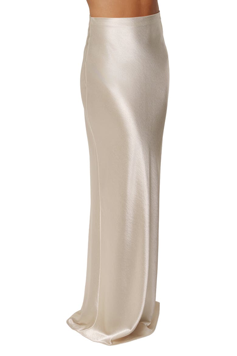 Tradition Satin Maxi Skirt, Alternate, color, Champagne