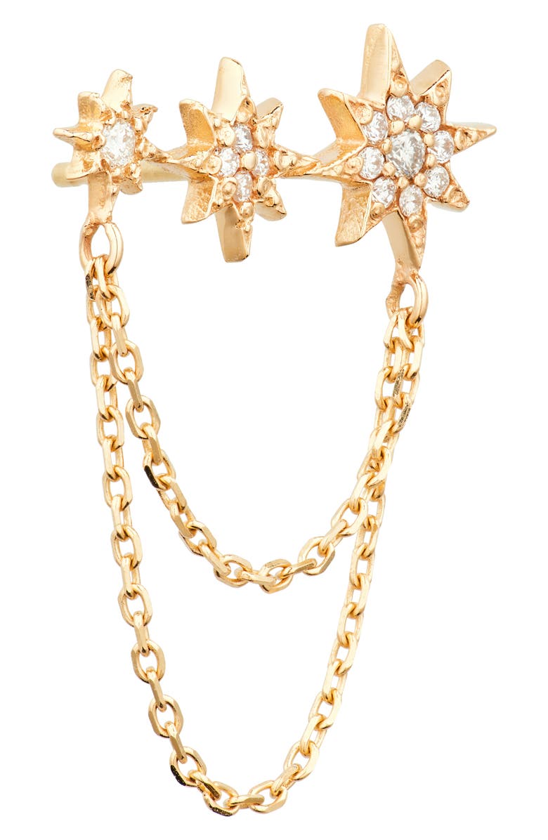 Anzie Morgan North Star Drop Earrings, Alternate, color, Gold Left