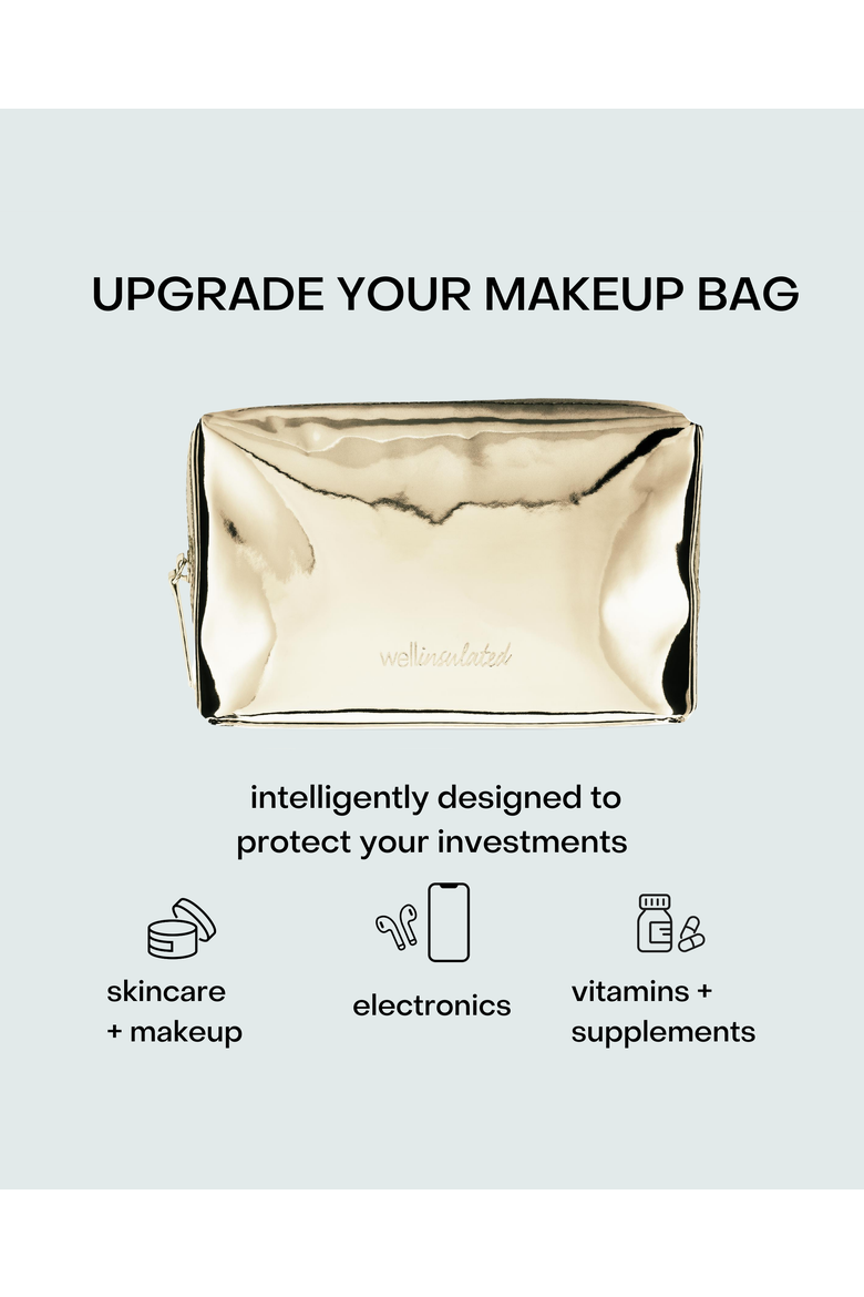 Performance Beauty Bag, Alternate, color, Metallic Gold