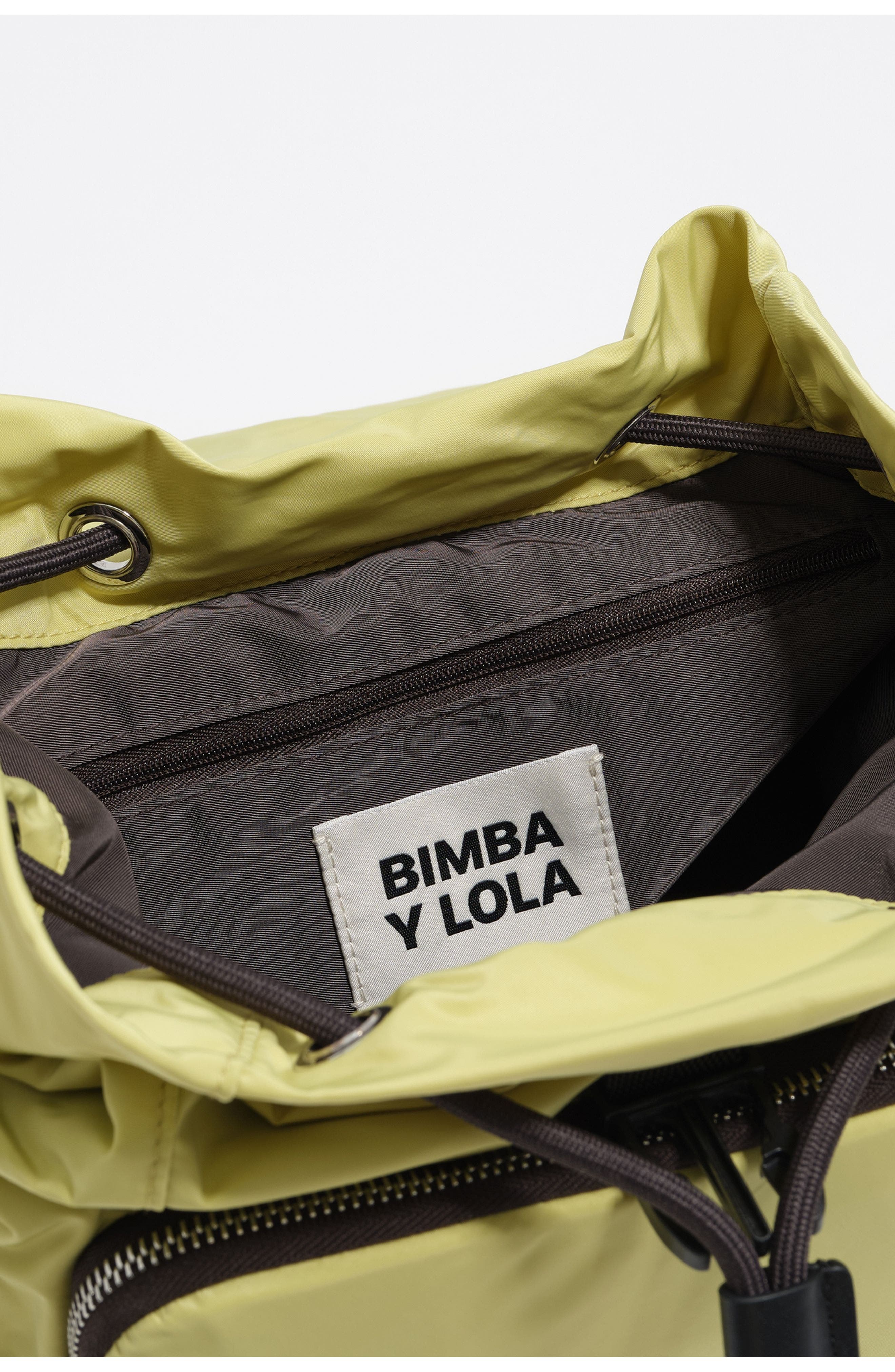 Bimba y Lola Medium Nylon Pocket Backpack, Alternate, color, Pale Lime