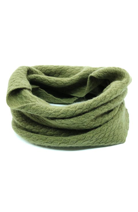 Basketweave Stitch Cashmere Infinity Scarf