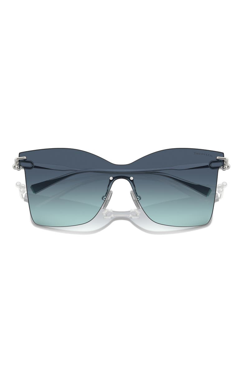143mm Gradient Rimless Butterfly Shield Sunglasses, Alternate, color, BLUE GRADIENT