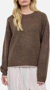 Blu Pepper Contrast Trim Crew Sweater