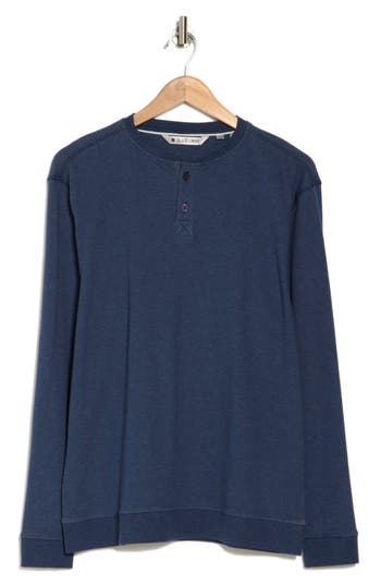 Black Clover Maddow Long Sleeve Henley In Sapphire