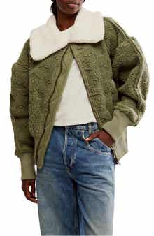 Free People Cozy Up Textured Fleece Cardigan