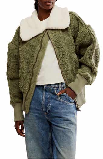 Free People Cozy Up Textured Fleece Cardigan