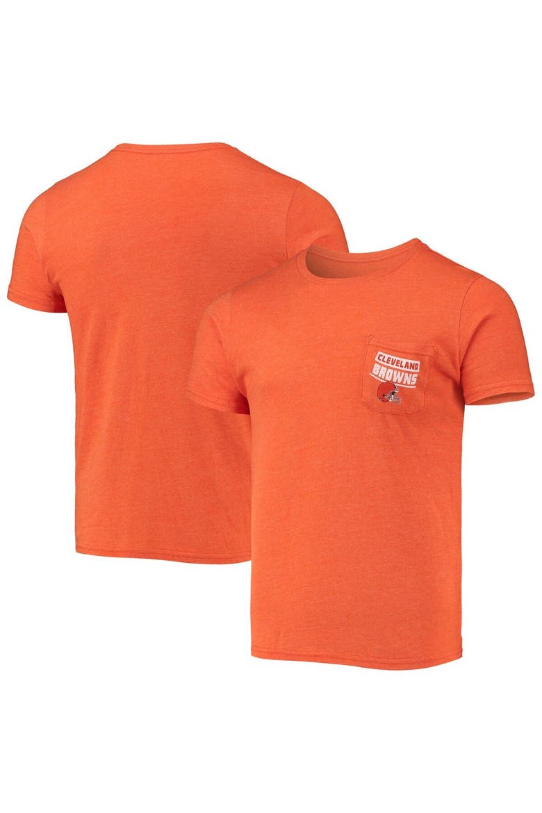 Men's Fanatics Branded Heathered Orange Cleveland Browns Field Goal Pocket Tri-Blend T-Shirt, Main, color, Heather Orange