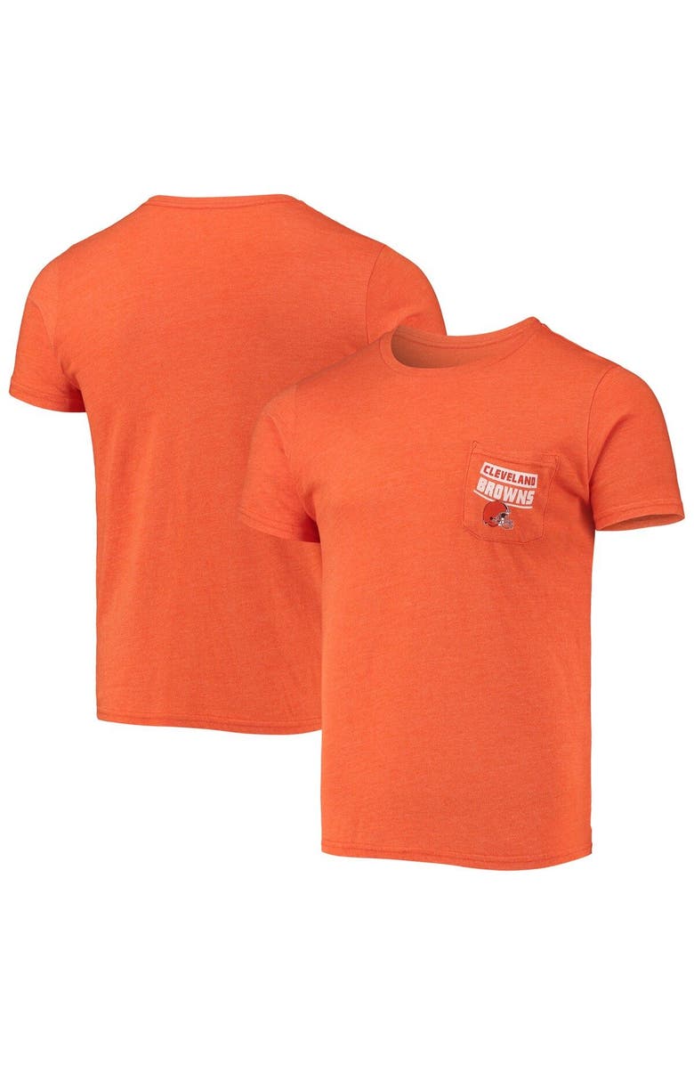 FANATICS Men's Fanatics Branded Heathered Orange Cleveland Browns Field Goal Pocket Tri-Blend T-Shirt, Main, color, Heather Orange