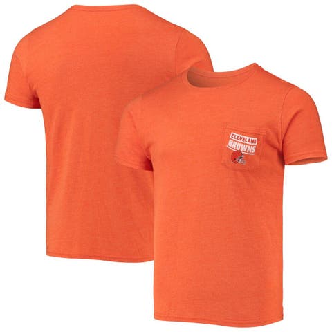 Men's Fanatics Branded Heathered Orange Cleveland Browns Field Goal Pocket Tri-Blend T-Shirt