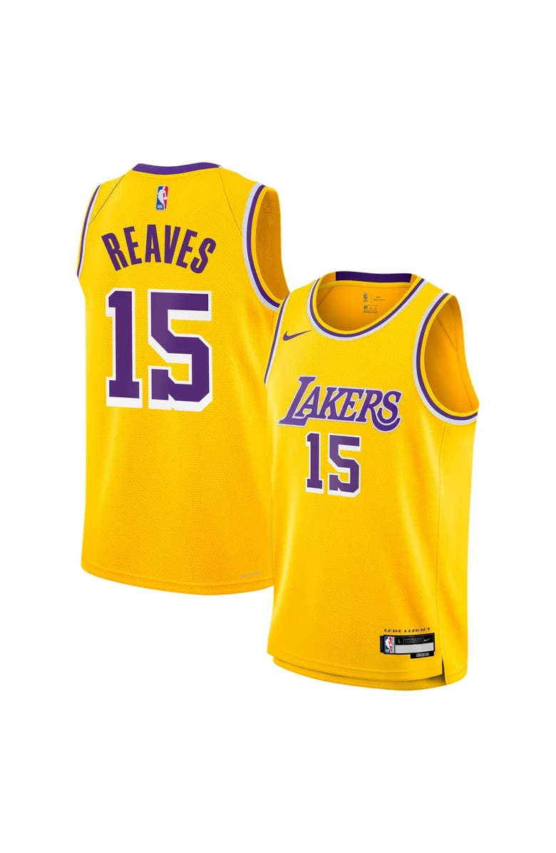 Nike Youth Nike Austin Reaves Gold Los Angeles Lakers Swingman Jersey - Icon Edition, Main, color, Gold