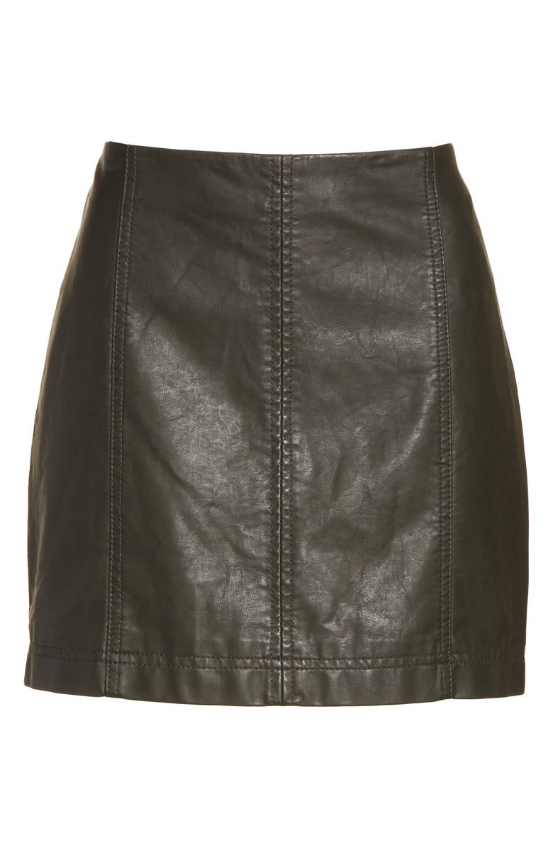 Free People Modern Femme Faux Leather Miniskirt, Alternate, color, 