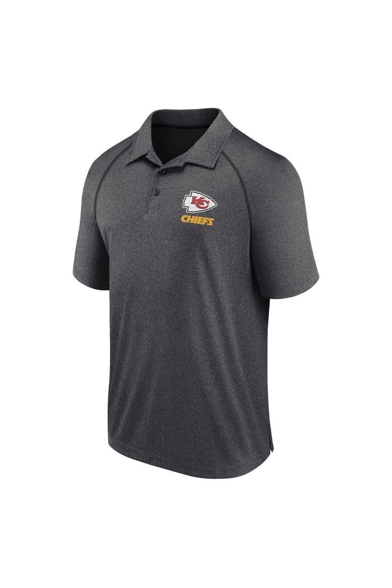 Men's Fanatics Heather Charcoal Kansas City Chiefs Making Waves Raglan Polo, Alternate, color, Heather Charcoal