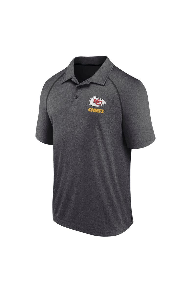FANATICS Men's Fanatics Heather Charcoal Kansas City Chiefs Making Waves Raglan Polo, Alternate, color, Heather Charcoal