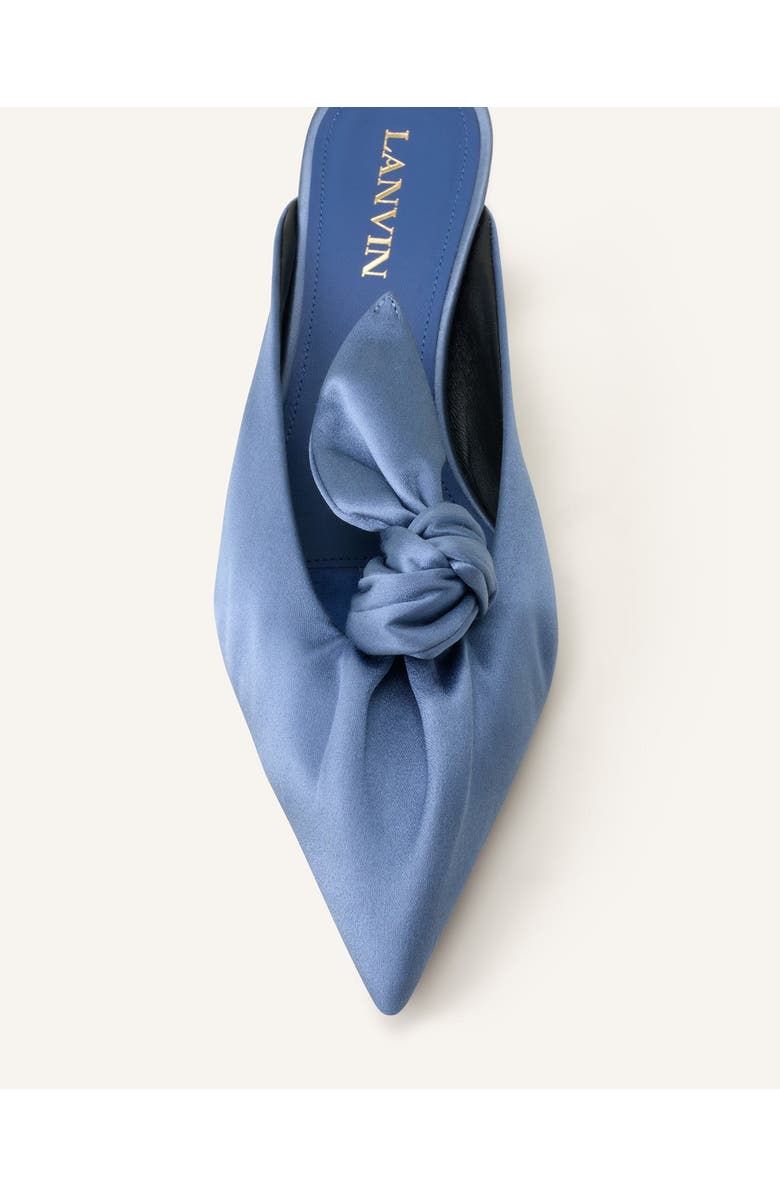 Lanvin Midnight Step Heeled Mules With A Satin Bow, Alternate, color, Lanvin Blue