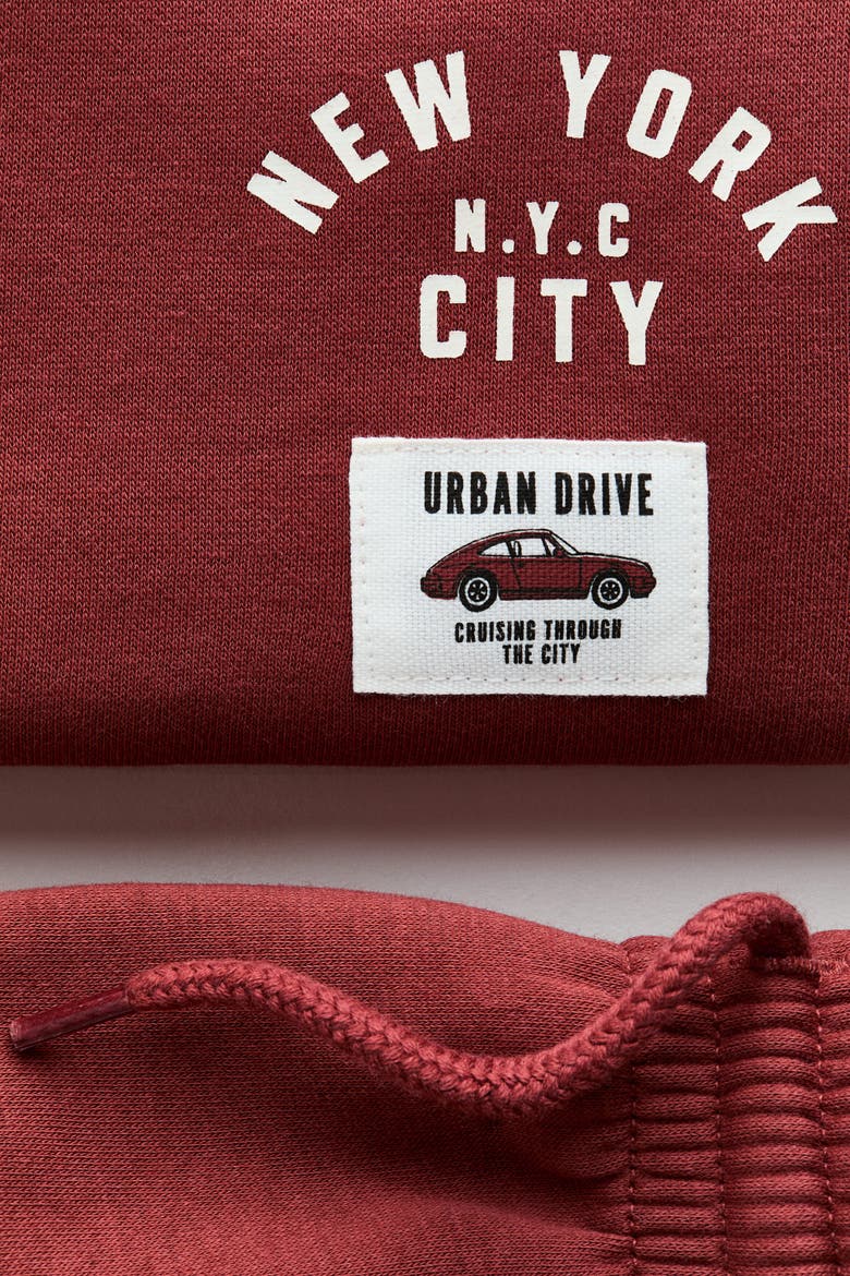 2-Piece Printed Sweatshirt And Joggers Set, Alternate, color, Dark red/New York City