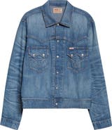 Double RL Studded Denim Snap-Up Shirt Jacket