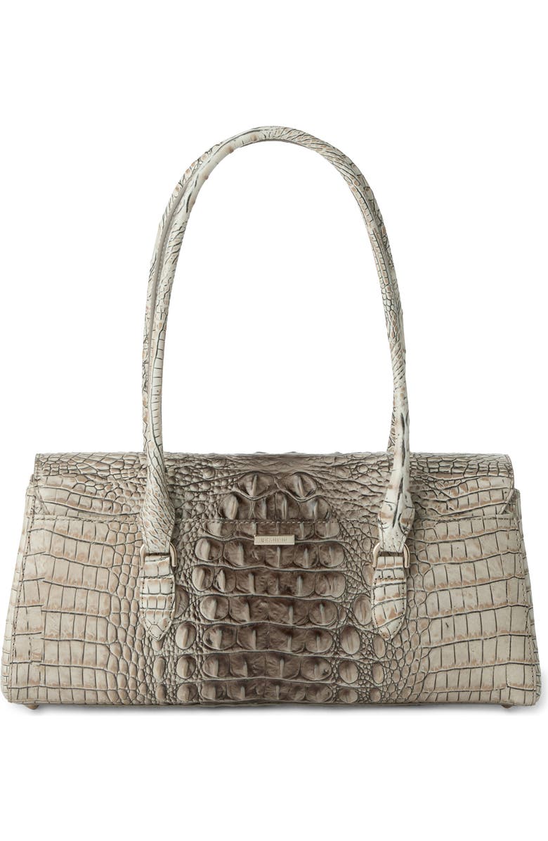 Brahmin Dayan Croc Embossed Leather Satchel, Alternate, color,