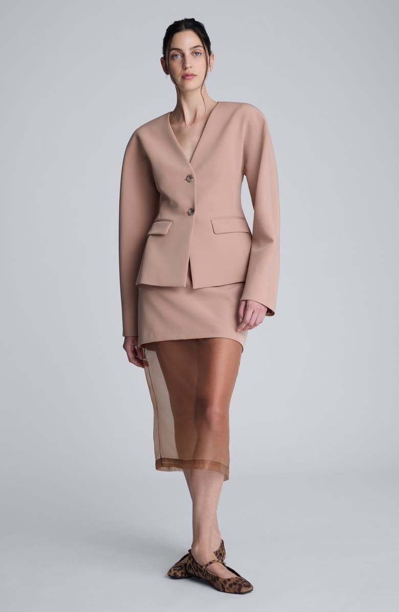 Kenneth Cole V-Neck Blazer, Alternate, color, Pale Chestnut