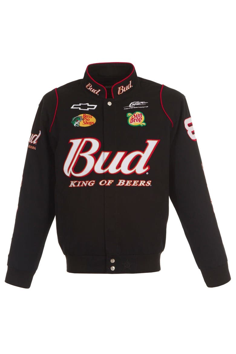 Men's JH Design Black Dale Earnhardt Jr. Budweiser Full-Snap Twill Jacket, Alternate, color, Black