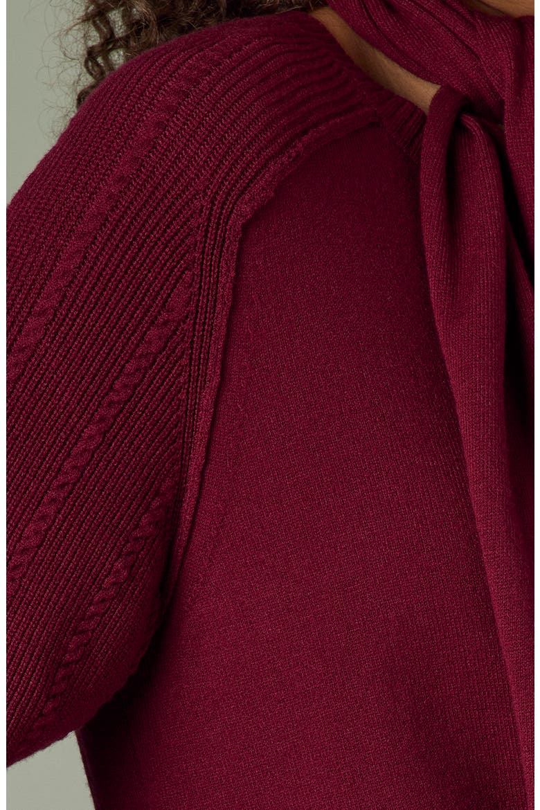 Tie Neck Sweater, Alternate, color, ZINFANDEL