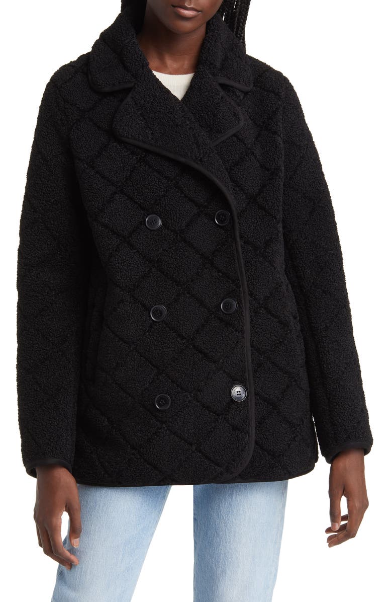 Lauren Ralph Lauren Faux Shearling Peacoat, Main, color, 