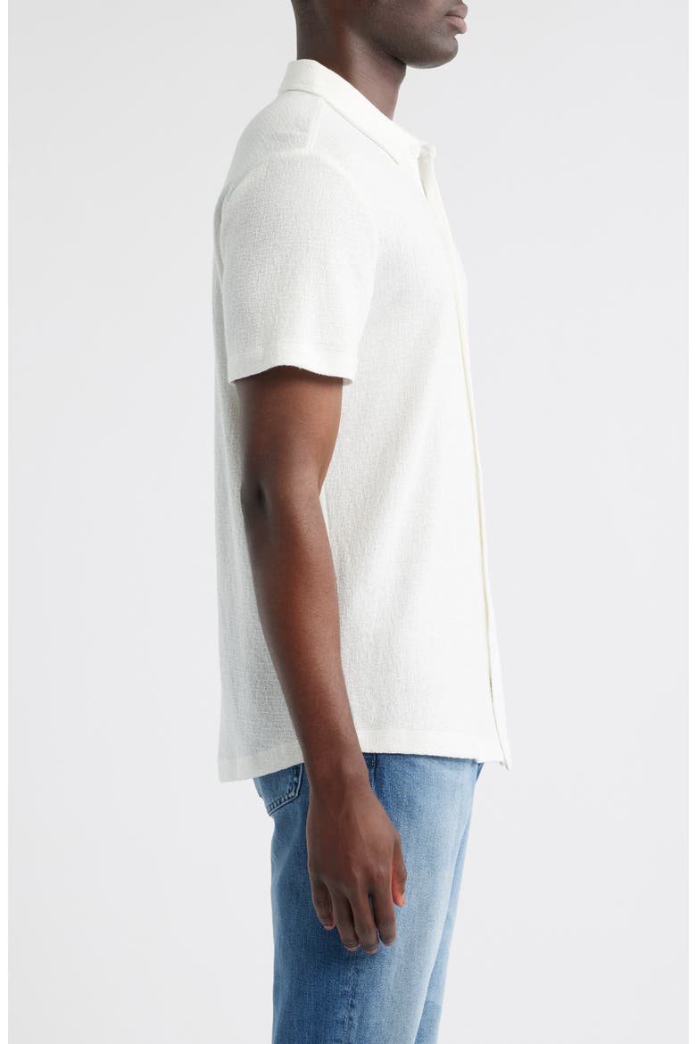 Newman Short Sleeve Knit Button-Up Shirt, Alternate, color, WHITE