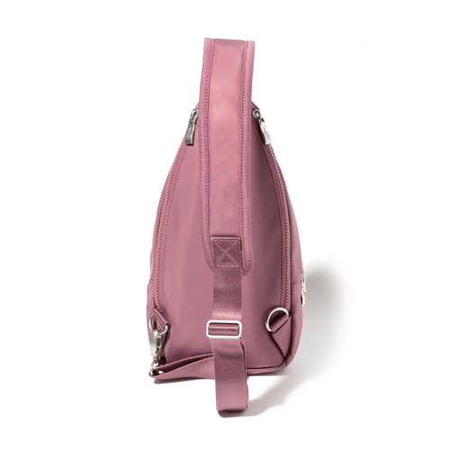 Baggallini Central Park Sling Bag In Mauve Twill