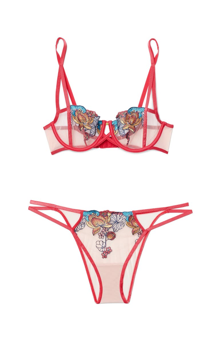 Adore Me Jayda Unlined Balconette Bra, Alternate, color, Floral Beige