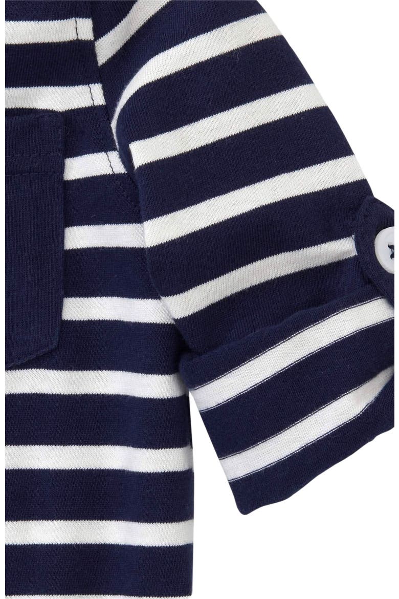 Boys' Henley Pocket Tee with Rolled Sleeves, Kids, Alternate, color, Navy Stripe with Pocket