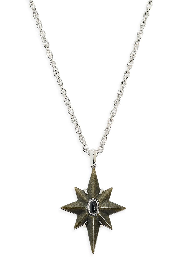 Fate Star Pendant Necklace, Main, color, SILVER GOLDEN OBSIDIAN