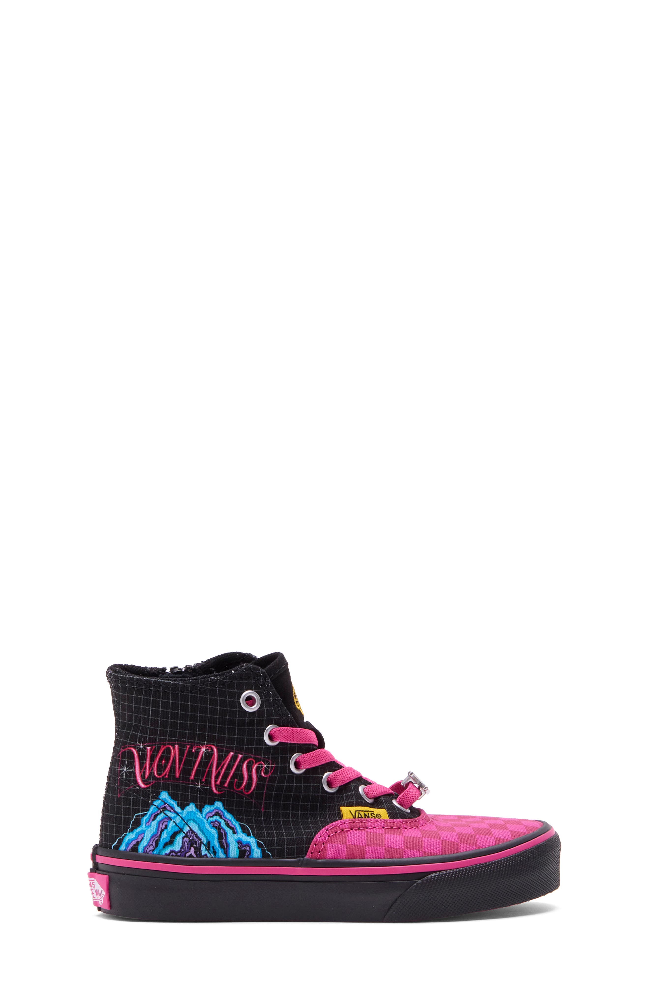 Kids' Mira High Top Sneaker, Alternate, color, BLACK