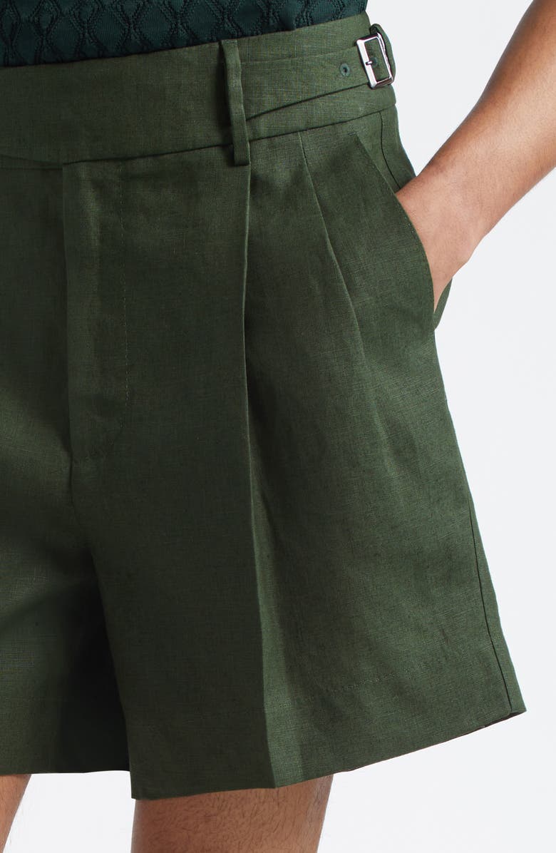 Dolce&Gabbana Side Tab Linen Shorts, Alternate, color, V0304 Militare Scuro